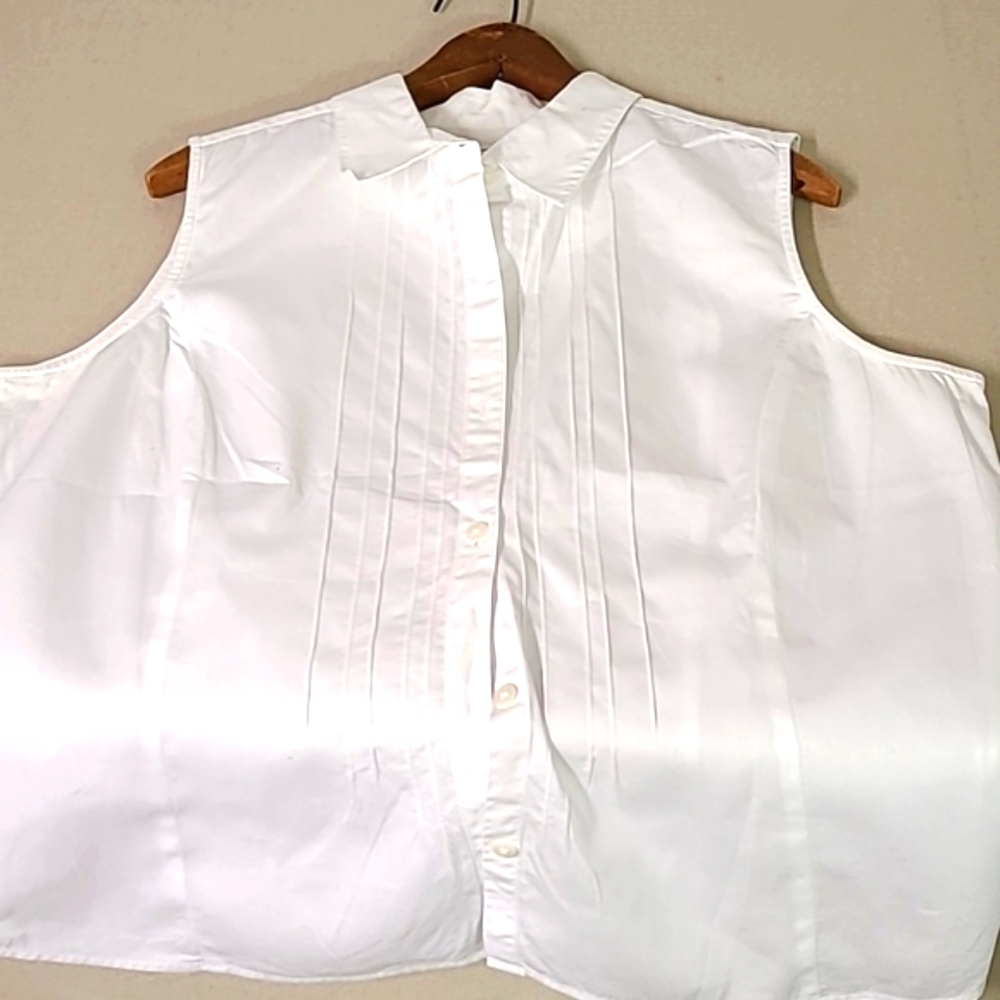 Talbots White Sleeveless Blouse Y2K Size Large - Picture 4 of 6